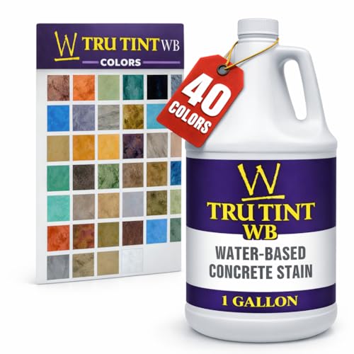 Water-Based Concrete Stain – Decorative Color for Concrete, Cement & Masonry – Low VOC, Indoor/Outdoor Use – Professional & DIY Concrete Coloring - Boulder 1 Gallon