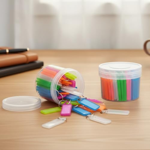 Image of Plastic Multicolor Assorted Keychain with Two Side ID Label and Split Ring