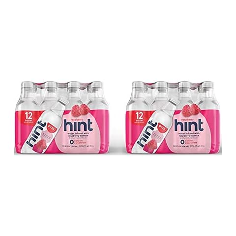 Hint Water Raspberry, (Pack of 24) 16 Ounce Bottles, Pure Water Infused with Raspberry, Zero Sugar, Zero Calories, Zero Sweeteners, Zero Preservatives, Zero Artificial Flavors Cover