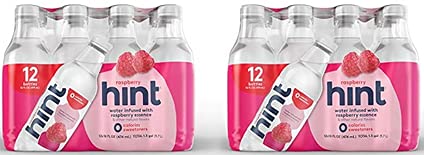 Hint Water Raspberry, (Pack of 24) 16 Ounce Bottles, Pure Water Infused with Raspberry, Zero Sugar, Zero Calories, Zero Sweeteners, Zero Preservatives, Zero Artificial Flavors