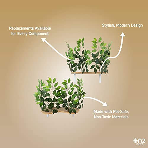 On2Pets Cat Shelves Wall-Mounted Cat Trees Cat Furniture For Climbing, Playing And Relaxing, Set Of 2, Indoor Cat Shelf Made In Usa… (Zen Green, Curved) #TOP7