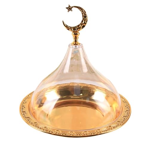 Limtula Elegante bandeja de postre con tapa, elegante Eid Mubaraks, soporte para cupcakes, plato de mesa, plato de caramelos, festival, bandeja de alimentos, fiestas, festivales