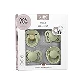 BIBS Try-it Dummies 4-Pack. BPA Free, Round, Symmetrical and Anatomical Nipple.| Made in Denmark | Sage | 0 to 6 Months
