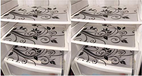 Réfrigérateur liner pour organiser la cuisine familiale tapis de protection noir et blanc mat