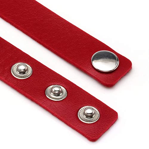 MILAKOO Punk Stil Liebe Herz PU Lederhalsband Rot Choker Halskette Versetzt