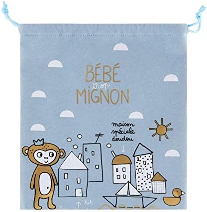 Sac A Doudou Zen Trop Mignon Bleu Derriere La Porte Amazon Fr Bebe Et Puericulture