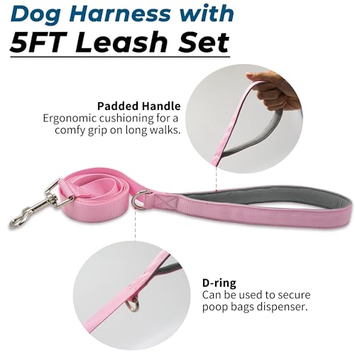 Wuffley WUD007-PK-XS Escape Proof Dog Harness And Leash Set, Lightweight Dog Harness With Lift And Assist Handle, No Pull Reflective Pet Vest thumb #2