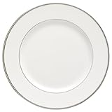 21,5 CM Guy Degrenne Galon 6 Dessertteller im Set, platinfarbener Rand