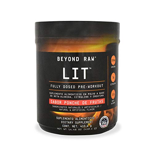 Beyond Raw, Beyond Raw Lit Pre-Workout, Ponche de Frutas - 410.4 g