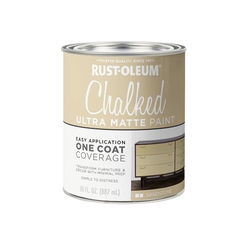 Rust-Oleum Sandstone Chalked All-in-One Ultra Matte Paint | One Coat Coverage | No Primer, Sanding, Or Topcoat Needed | Easy Clean Up | Made in USA | 30 OZ