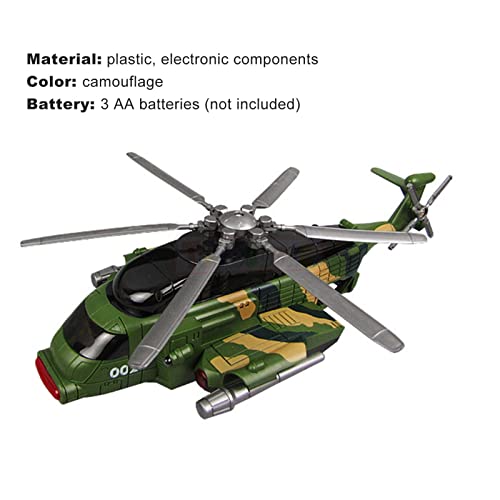Image of MD Traders Bump N GO 360 Rotating Wheel 002 AMDTd Aircraft Musical and Light Toy Helicopter for Kids (Army)