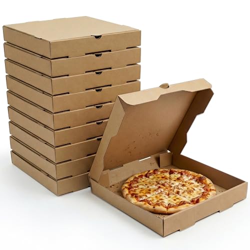 BOARDS+ Pizza Boxes 8 x 8 x 1.75 Inches (20 Pack) | Kraft Corrugated Cardboard Pizza Boxes | Keep Your Pizzas, Homemade Baked Goods Hot & Steamy