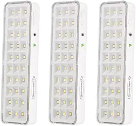 Kit 3 Lâmpada Luminária De Emergência 30 Leds Super Slim Bivolt