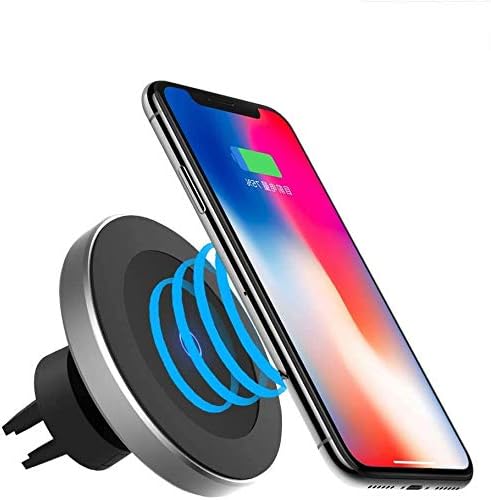W5 2in1 Qi Magnetic Wireless Car Air Vent Dash Mount Charger Vehicle Taxi Trucks Bus Desktop Table Bedside Home & Office Compatible With Samsung S8 Note 8 iPhone X 8 8+ UK New Improved Design