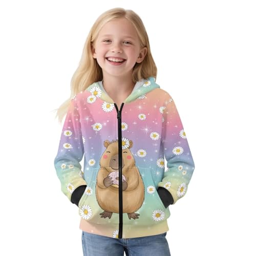 Girls Boys Zip Up Hoodie Casual Hooded Pullover Kids Long Sleeve Coat with Pockets Fall Winter Thick Sweatshirt2