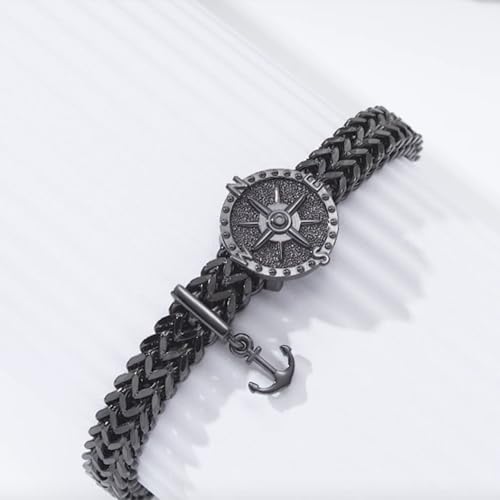 Pulsera brújula para hombres de plata 925 8.5 pulgadas miniatura 3