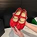 Sneakerina Tabi Shoes Split Toe Mary Janes for Women Girls Cute Ballet Flats Y2K Platform Lightweight Suede Round Toes No Slip Sole Dressy Slip on Casual Comfort Walking Slippers Office Business (Red,7)