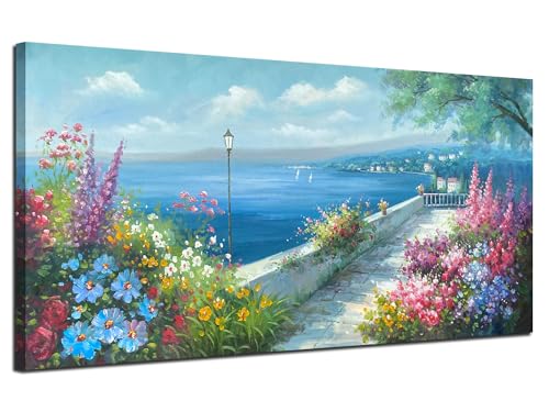 Arjun Blue Landscape Wall Art Canvas for Living Room Ocean