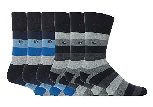 Gentle Grip - 6 Pares Hombre Algodon Vestir Colores Calcetines sin Elastico (39/45, SOMRS72H2)