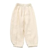 Toddler Casual Long Pants Trousers Summer Fall Kids Baby Boy Girl Cotton Linen Bloomer Elastic Basic Harem Pants Joggers 1-8T (Beige,3-4T,US,Age,3 Years,4 Years,Little Kid) -  Easygou