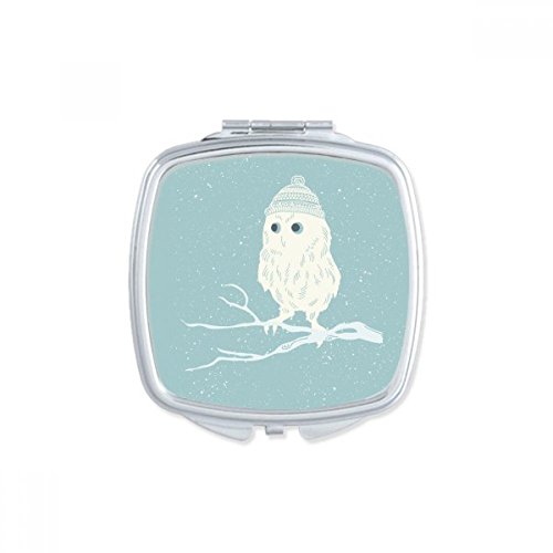 Miroir de poche fleur oiseau bleu double face pour maquillage précis - 2