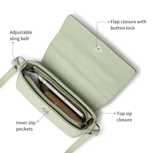 Image of Fastrack Puff Sling with Detachable Pouch | Faux-Leather Women's Handbags | Sling for Casual Carry