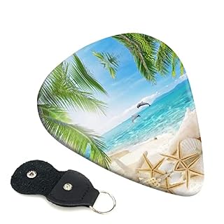 Starfish Beach Sea Palms Lot de 6 médiators pour guitare acoustique, guitare électrique, basse, ukulélé – fin, moyen et… - Les Beatles, Paul McCartney, John Lennon, RIngo Starr, George Harrison