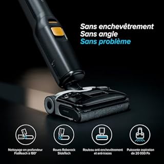 roborock F25 ACE Combo Aspirateur Laveur,Complete Nettoyeur de Sol 20 kPa (F25 XT Noir)