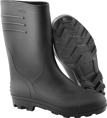 Bota pvc preta cano médio com forro 38  - vonder