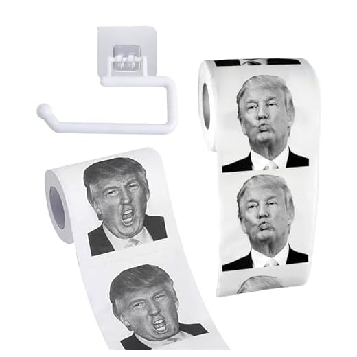 2 Rollen Trump Toilettenpapier,mit 2 Skurrile und Witzige Designs Klopapier,WC Papier Lustig,Weich Bedruckt,Lustiges Geschenk