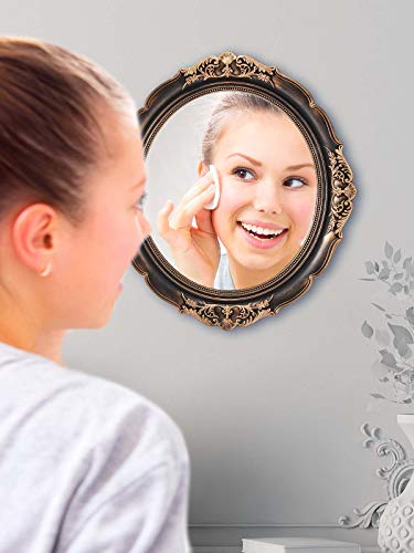 Omiro Decorative Wall Mirror, Vintage Hanging Mirrors For Bedroom Living-Room Dresser Decor, Oval Antique Bronze 13" W X 15" L #TOP6
