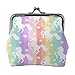 ZUNPNG Bunte Münzgeldbörse mit Einhorn-, Pferd-, Sternchen-Muster, Schnalle, Vintage-Tasche, Münzgeldbörse für Frauen und Mädchen