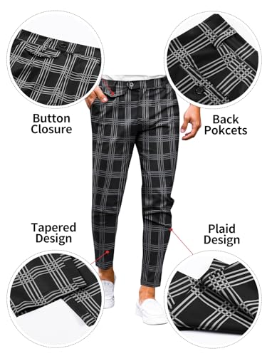 Image of Mens Chinos Slim Fit Pants Stretch Tapered Dress Pant Casual Trousers