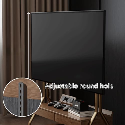 Soporte móvil para TV JKGHK, ruedas 360°, marrón miniatura 3