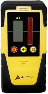 AdirPro Universal Rotary Laser Detector - Digital Laser Detector for Laser Level with Dual Display and Built-in Bubble Level, Compatible with All Red Rotary Lasers - Rod Clamp Included (LDG-8)