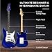 Best Choice Products 39in Full Size Beginner Electric Guitar Starter Kit w/Case, Strap, 10W Amp, Strings, Pick, Tremolo Bar - Metallic Blue