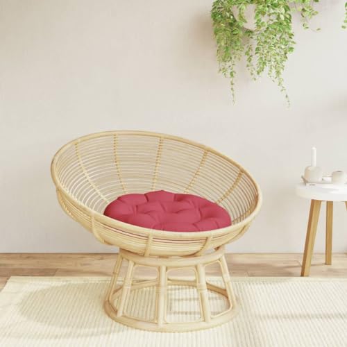 Coussin pour meubles de jardin bordeaux rond Ø 60 cm imperméable antidérapant