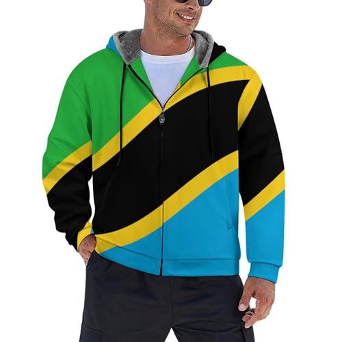 Sudadera de Tanzania para hombre con forro polar contra el frío en exteriores