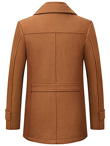 Image of chouyatou Men's Winter Stylish Wool Blend Single Breasted Military Peacoat