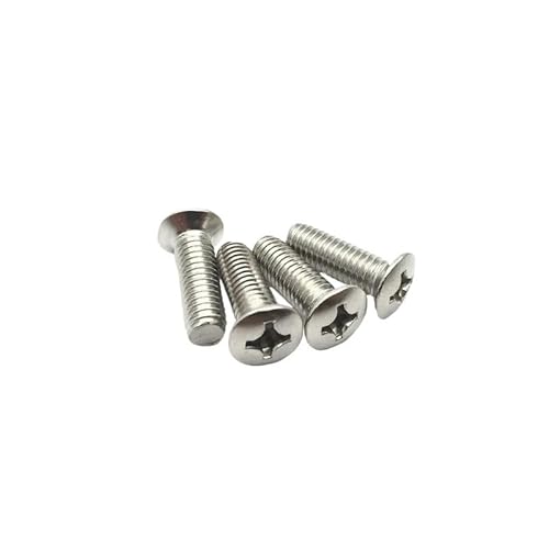 M2 M2.5 M3 M4 M5 M6 GB820 DIN966 A2-70 304 Stainless Steel Cross Recessed Phillips Raised Countersunk Head Half Oval Screw Bolt(10mm,50pcs M2.5)