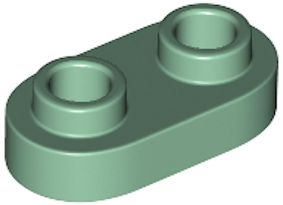 LEGO Round Plate 1 x 2 with Open Studs, Part 35480 (Sand Green, 10, Bricks) — image 1