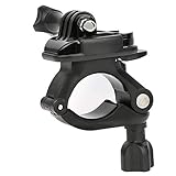 Tbest 360 Grad Drehbare Fahrradlenkerhalterung, Klemmstange für Action Cam, Kompakt, Einfache Installation, Robuster Kunststoff, Schwarz, Passend für die Meisten Fahrräder und