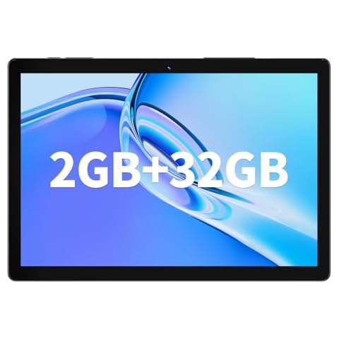 SAIWAN Tablet 10 inch Android Tablet with 2GB RAM, 32GB ROM, 512GB Expandable, Quad-Core, 1280x800 HD IPS Screen, 2.0 MP + 8.0 MP Dual Camera, WiFi, Bluetooth,Tablet with 6000mAh Battery Cover
