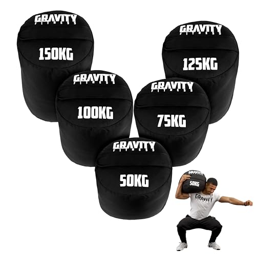 Saco de Arena Gravity Fitness para Entrenamiento Funcional, Strongman y Calistenia – Saco de Peso Resistente 50/75/100/125/150kg para Fuerza, Potencia y Ejercicio en Casa o Gimnasio
