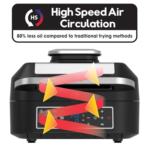 Emtronics Air Fryer Kitchen Set Dual Drawer Sage Green 9L & 6.3L Grill - Image 7