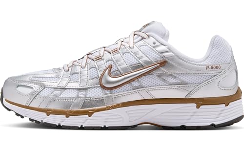 Nike P-6000 White/Metallic Silver-LT British Tan 40 EU
