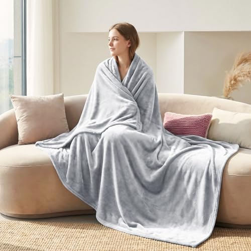 CozyLux Kuscheldecke Flauschig Decke 230x270 cm Hellgrau – Ansicht 2