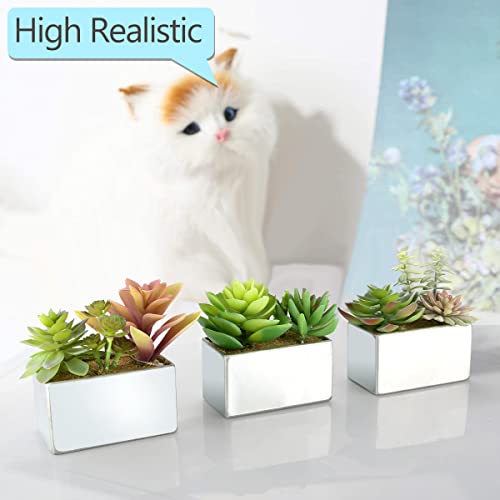 Mingfuxin Artificial Succulents In Pots, Succulents Plants Artificial With Pot, Lifelike Small Artificial Succulents For Home Decor Indoor Bedroom Bathroom Decor #TOP7