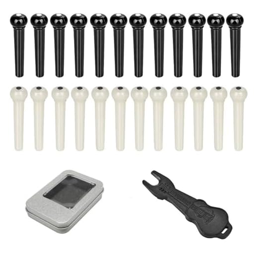 AORVYUI Removedor de clavijas de puente de guitarra acústica Puente de guitarra acústica con 24 clavijas para quitar partes del instrumento de guitarra