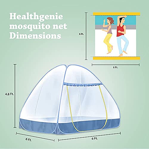 Image of Healthgenie Double Bed King Size Mosquito Net, for Double Bed (Colour-Blue)